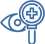 Icon of eye and magnifying glass.